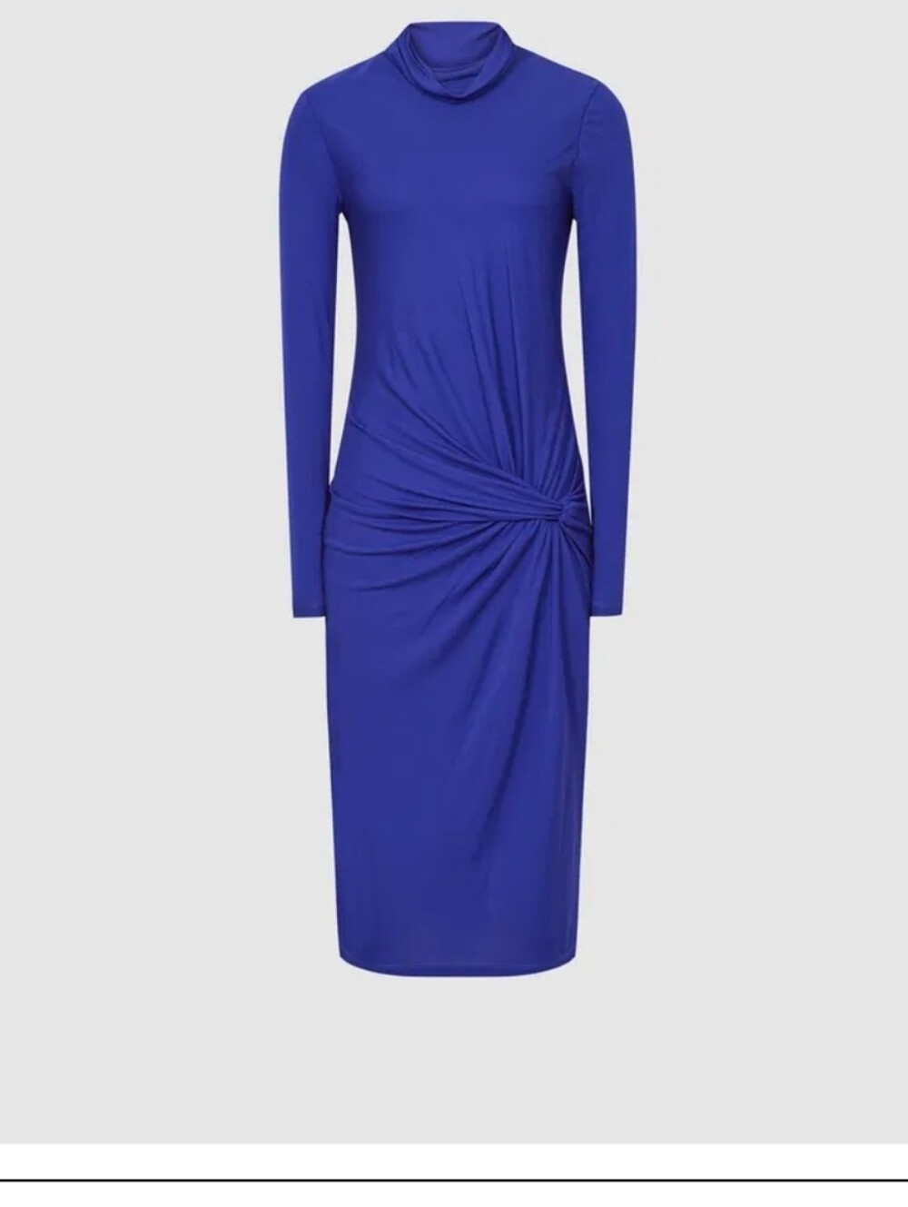 Reiss Freya Long-Sleeve Twist Bodycon Midi Dress in Cobalt Blue - Picture 2 of 3